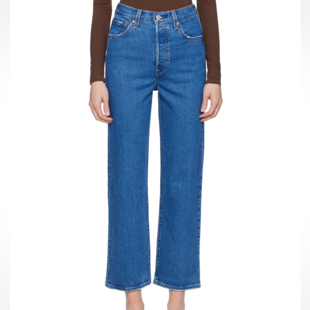 LEVI'S Blue Ribcage Straight Ankle Jeans
